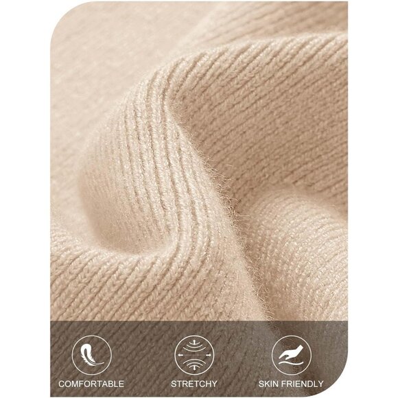 Merokeety Women's Apricot Off Shoulder Long Sleeve Elegant Bodycon Dress - Picture 5 of 9